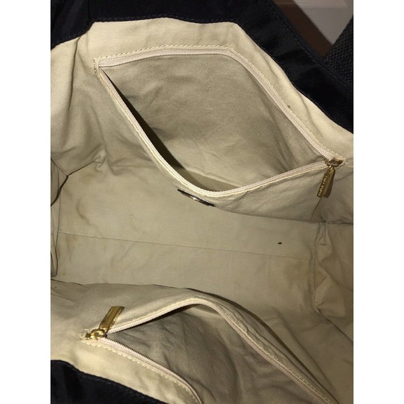 Tory Burch Tote Bag Black Patent Leather Nylon Large - Picture 12 of 16